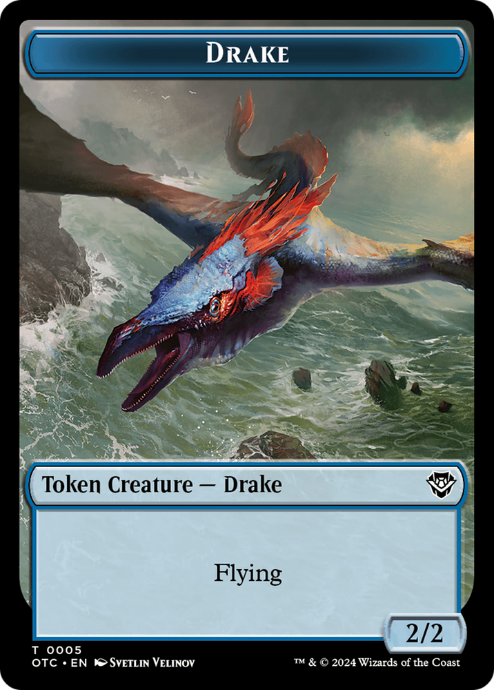 Drake // Soldier (0026) Double-Sided Token [Outlaws of Thunder Junction Commander Tokens] Magic: The Gathering