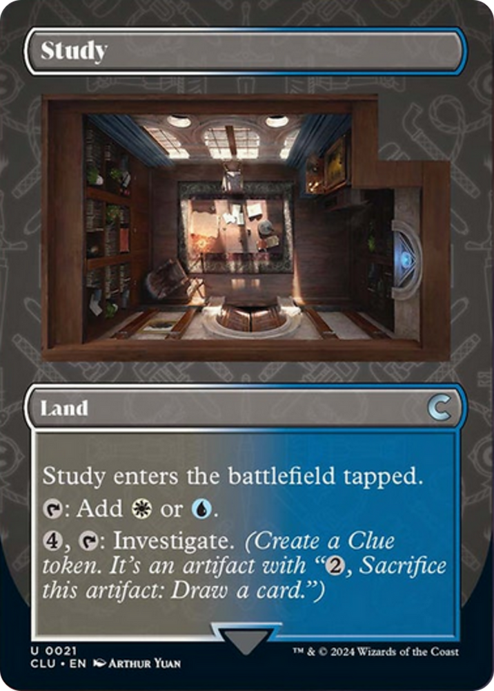 Study (Borderless) [Ravnica: Clue Edition] Magic: The Gathering