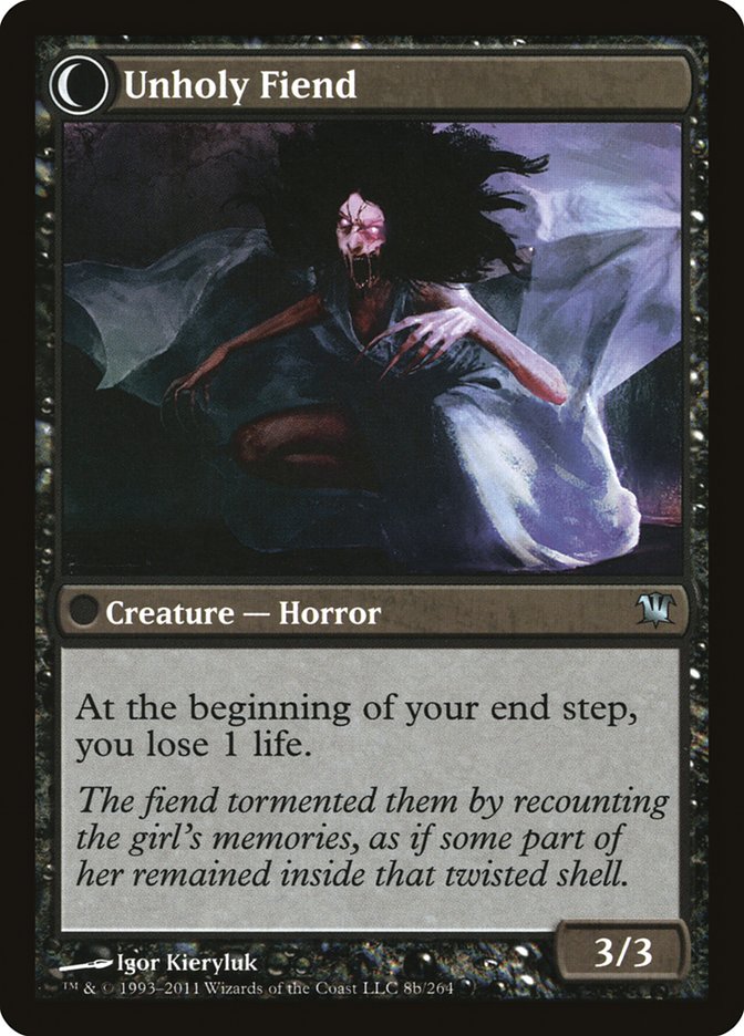 Cloistered Youth // Unholy Fiend [Innistrad] Magic: The Gathering
