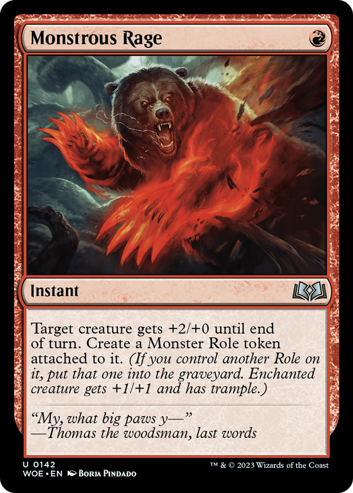 Monstrous Rage [Wilds of Eldraine] Magic: The Gathering