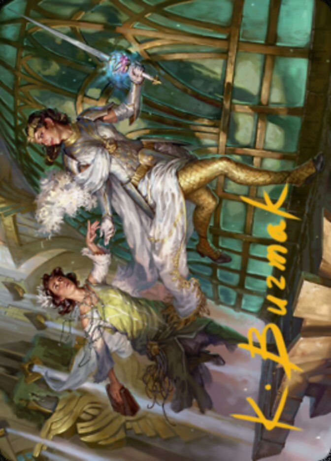 Daring Escape Art Card (Gold-Stamped Signature) [Streets of New Capenna Art Series] Magic: The Gathering