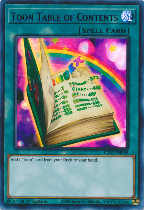 Toon Table of Contents (Blue) [LDS1-EN069] Ultra Rare - Yugioh Cards For Your TCG Needs!