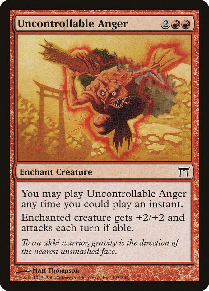 Uncontrollable Anger [Champions of Kamigawa] Magic: The Gathering