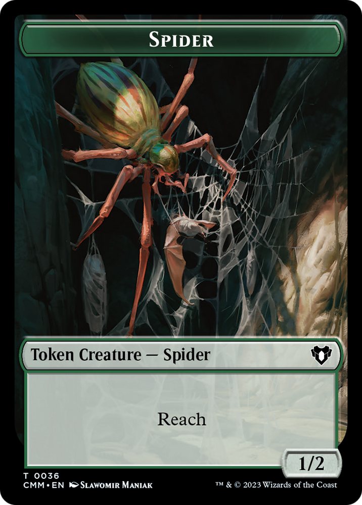 Spider Token [Commander Masters Tokens] Magic: The Gathering