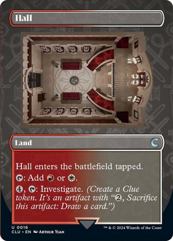 Hall (Borderless) [Ravnica: Clue Edition] Magic: The Gathering