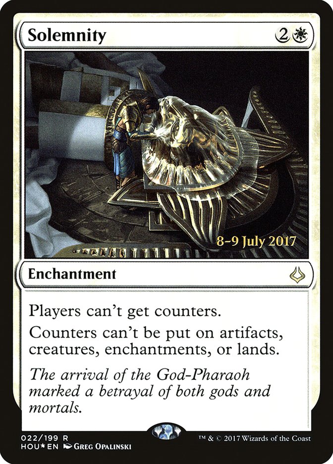 Solemnity [Hour of Devastation Prerelease Promos] Magic: The Gathering