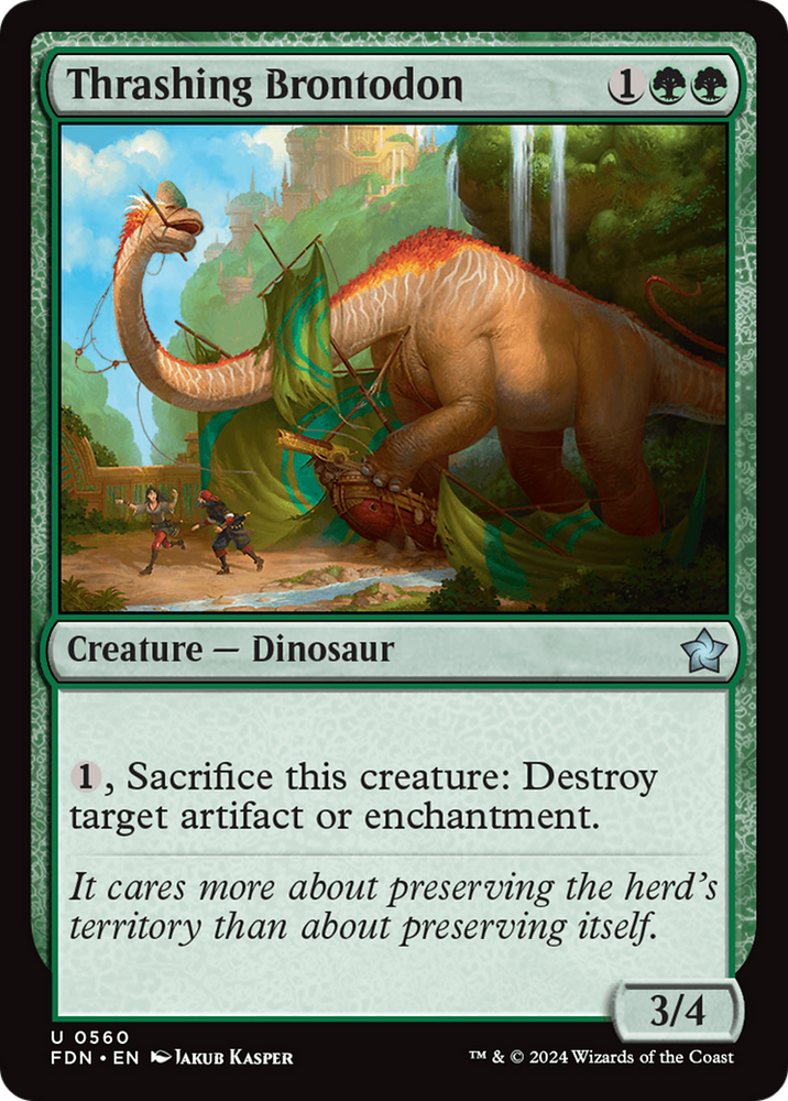 Thrashing Brontodon [Foundations] Magic: The Gathering