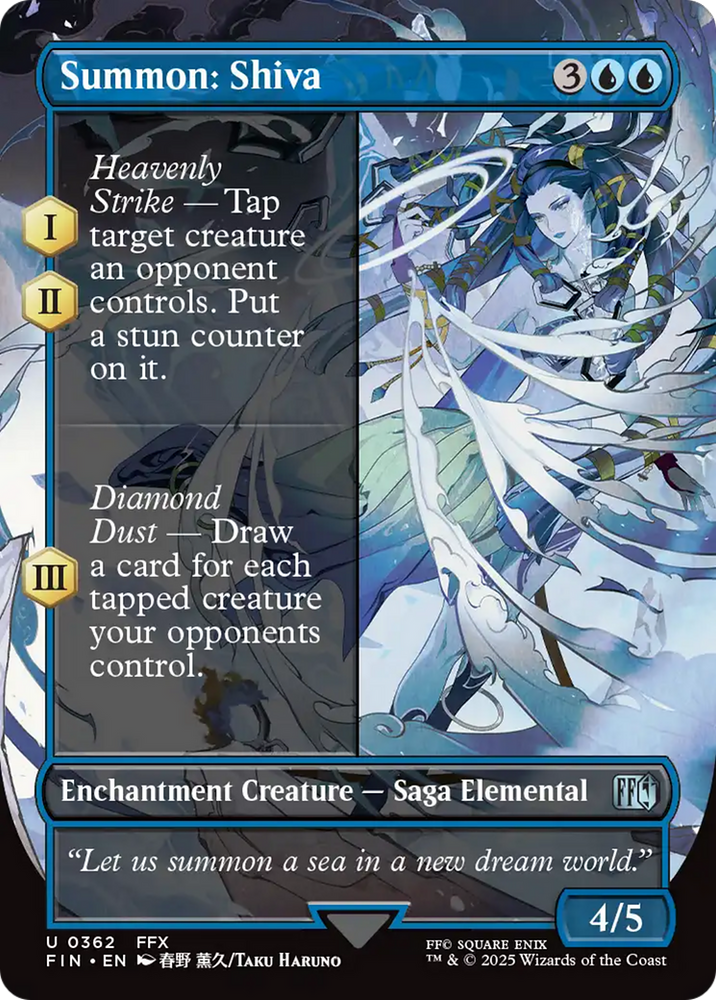 Summon: Shiva (Borderless) [FINAL FANTASY] Magic: The Gathering
