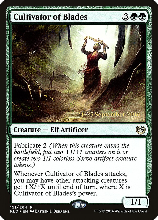 Cultivator of Blades [Kaladesh Prerelease Promos] Magic: The Gathering