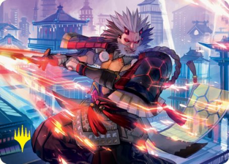Isshin, Two Heavens as One 2 Art Card (Gold-Stamped Signature) [Kamigawa: Neon Dynasty Art Series] Magic: The Gathering