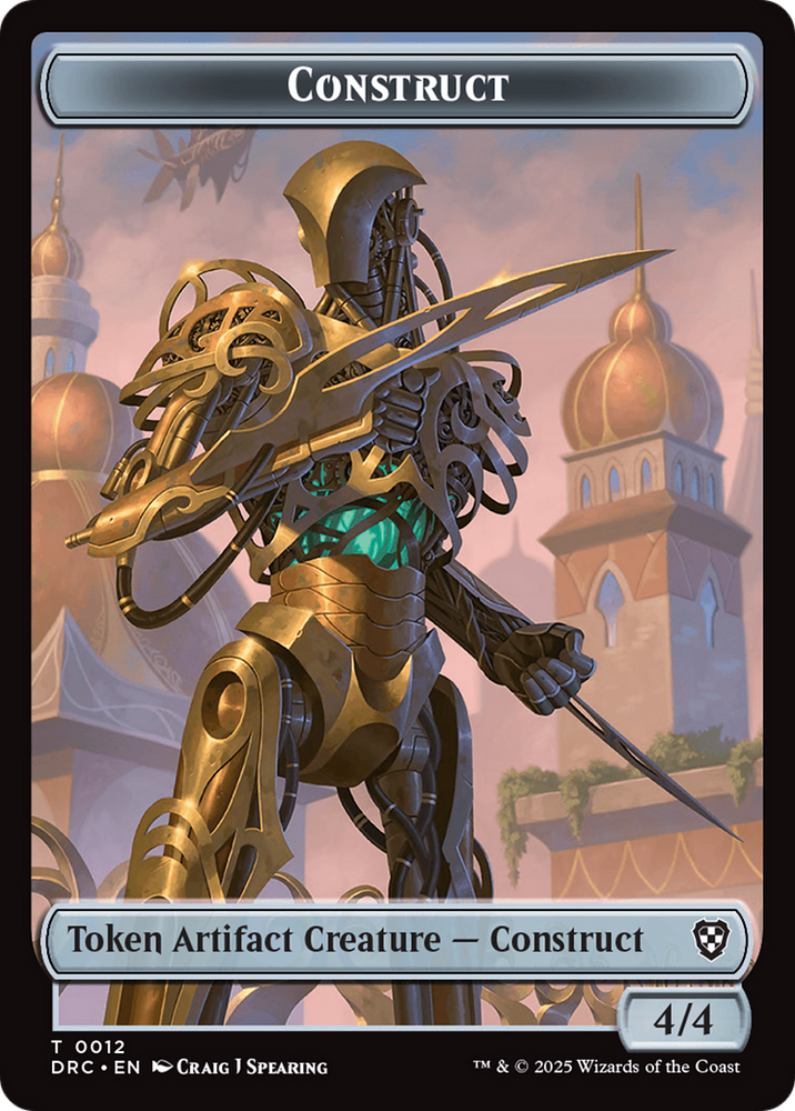 Construct // Golem (0013) Double-Sided Token [Aetherdrift Commander Tokens] Magic: The Gathering
