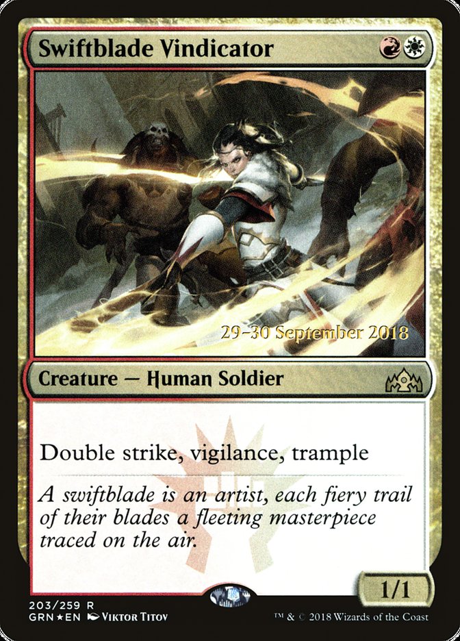 Swiftblade Vindicator [Guilds of Ravnica Prerelease Promos] Magic: The Gathering