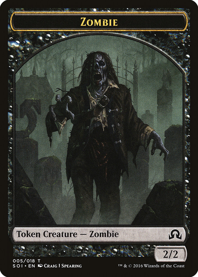 Zombie Token [Shadows over Innistrad Tokens] Magic: The Gathering