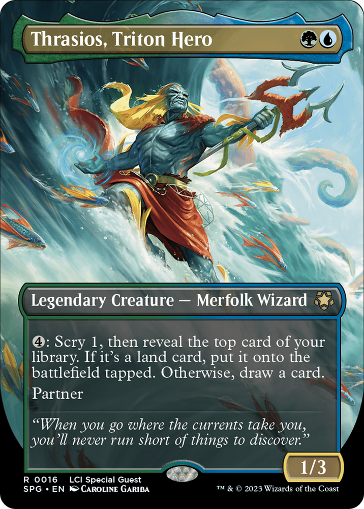 Thrasios, Triton Hero (Borderless) [The Lost Caverns of Ixalan Special Guests] Magic: The Gathering