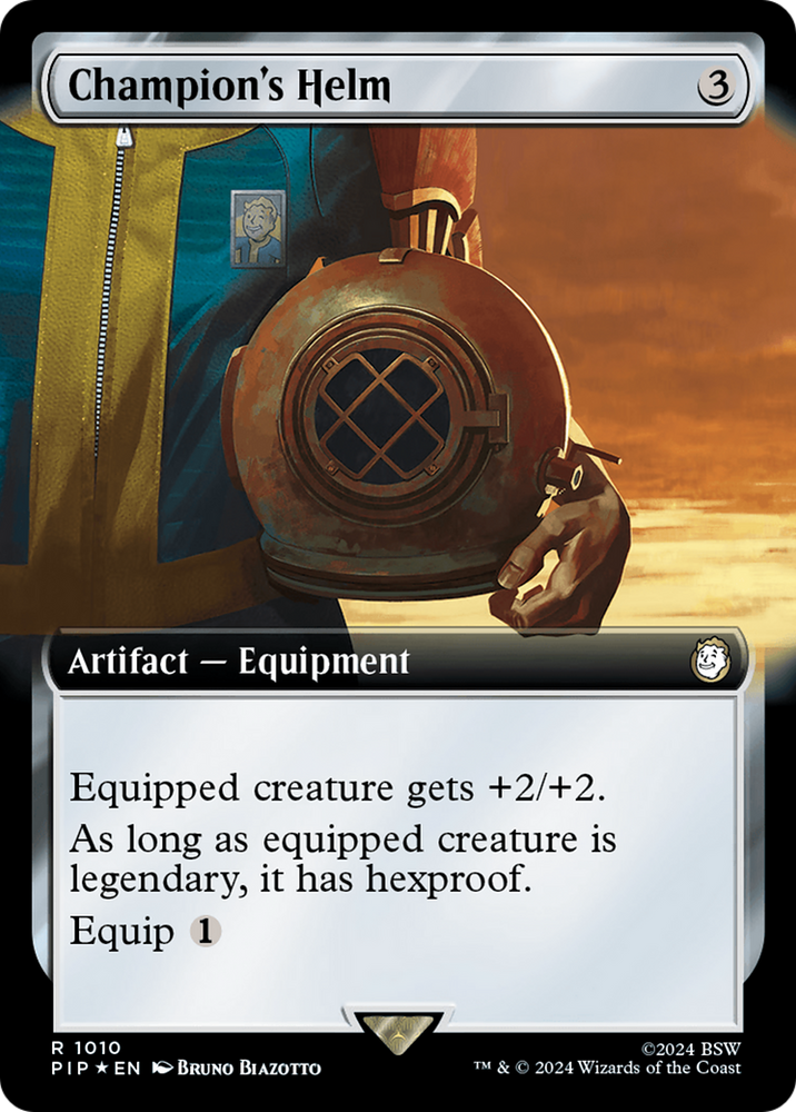 Champion's Helm (Extended Art) (Surge Foil) [Fallout] Magic: The Gathering