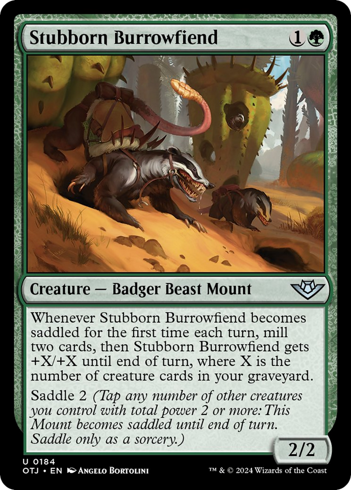 Stubborn Burrowfiend [Outlaws of Thunder Junction] Magic: The Gathering