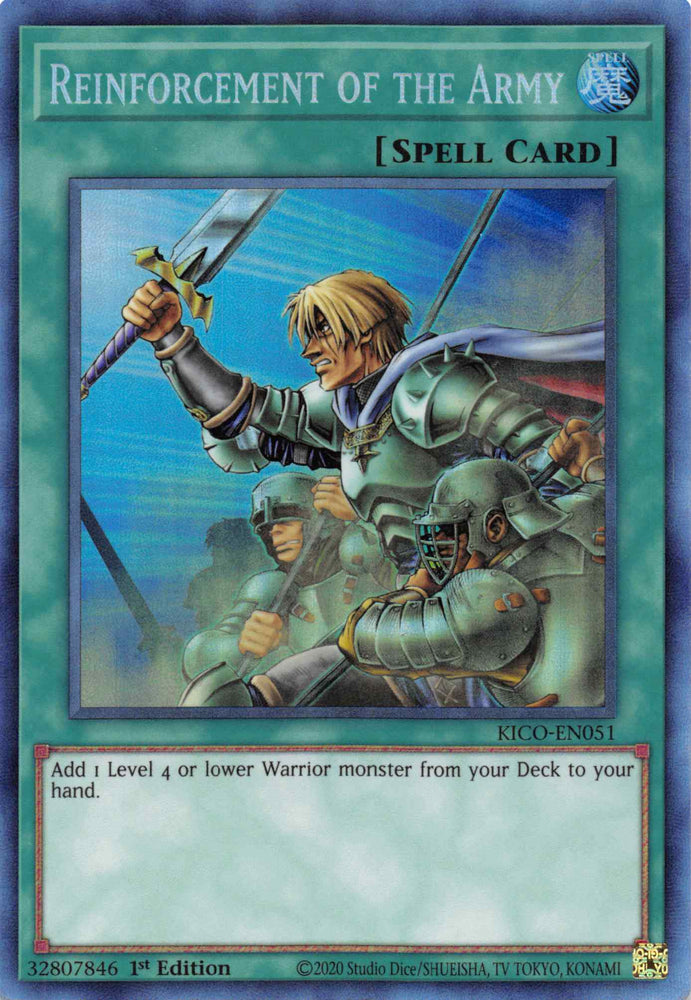 Reinforcement of the Army (Collector's Rare) [KICO-EN051] Collector's Rare - Yugioh Cards For Your TCG Needs!