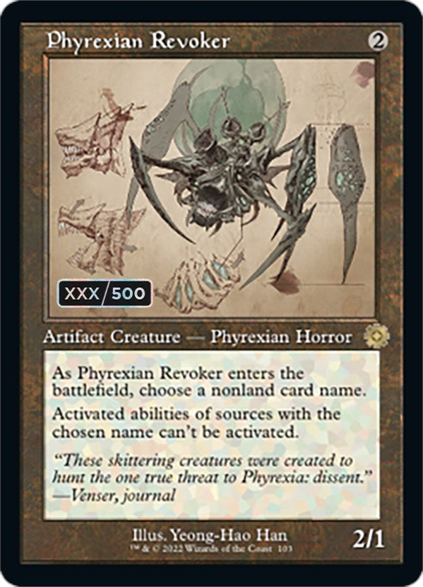 Phyrexian Revoker (Retro Schematic) (Serialized) [The Brothers' War Retro Artifacts] Magic: The Gathering