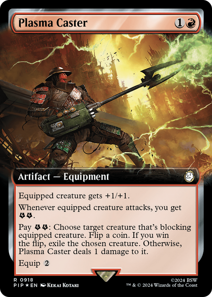 Plasma Caster (Extended Art) (Surge Foil) [Fallout] Magic: The Gathering