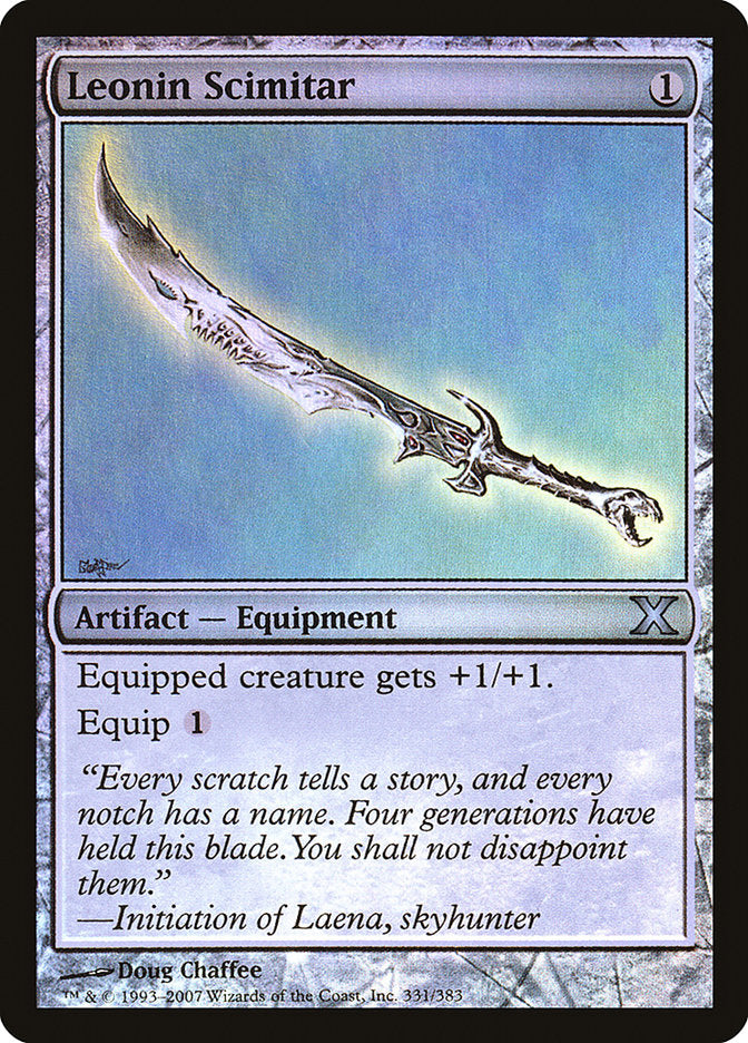 Leonin Scimitar (Premium Foil) [Tenth Edition] Magic: The Gathering