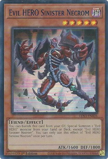 Evil HERO Sinister Necrom (Blue) [LDS3-EN026] Ultra Rare - Yugioh Cards For Your TCG Needs!