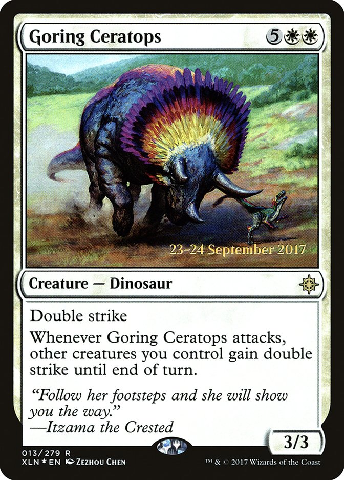 Goring Ceratops [Ixalan Prerelease Promos] Magic: The Gathering