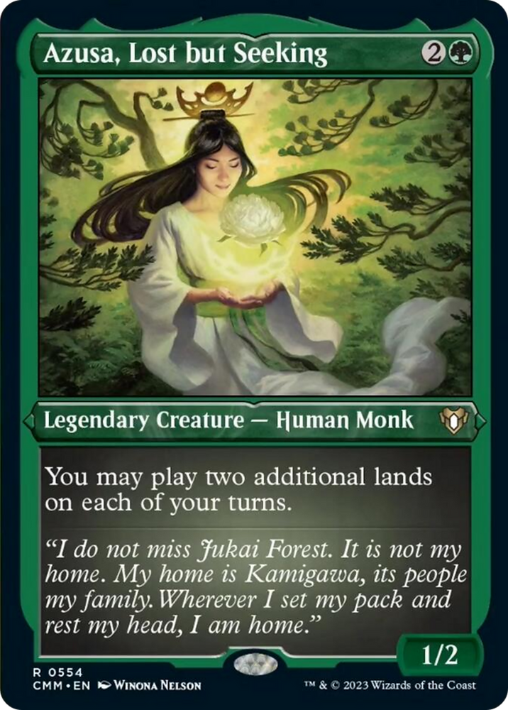 Azusa, Lost but Seeking (Foil Etched) [Commander Masters] Magic: The Gathering