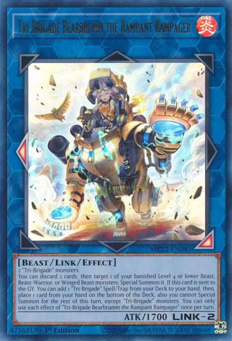 Tri-Brigade Bearbrumm the Rampant Rampager [MP22-EN085] Ultra Rare - Yugioh Cards For Your TCG Needs!
