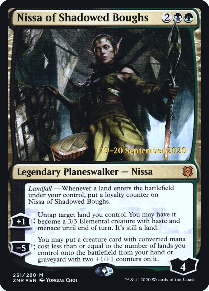 Nissa of Shadowed Boughs [Zendikar Rising Prerelease Promos] Magic: The Gathering