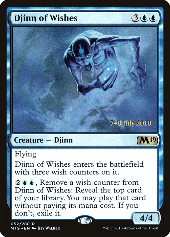 Djinn of Wishes [Core Set 2019 Prerelease Promos] Magic: The Gathering
