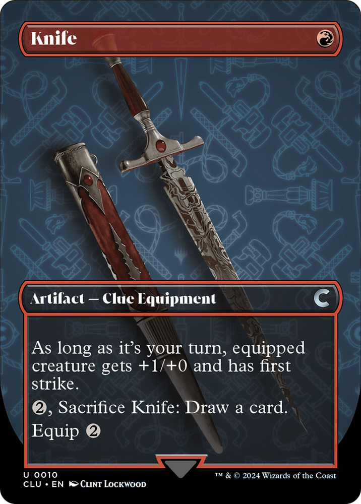 Knife (Borderless) [Ravnica: Clue Edition] Magic: The Gathering