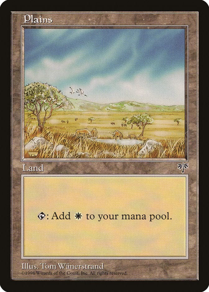 Plains (No Zebras / Signature on Left) [Mirage] Magic: The Gathering