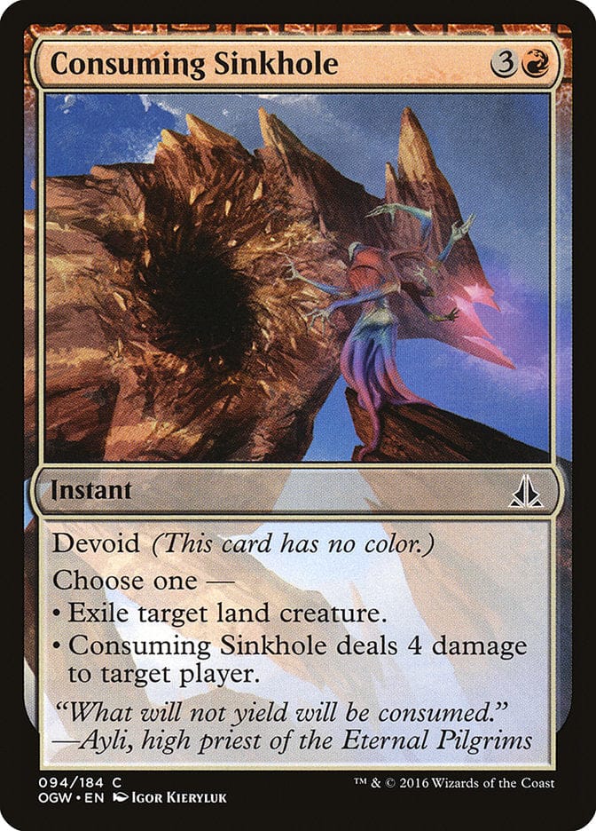 Consuming Sinkhole [Oath of the Gatewatch] Magic: The Gathering