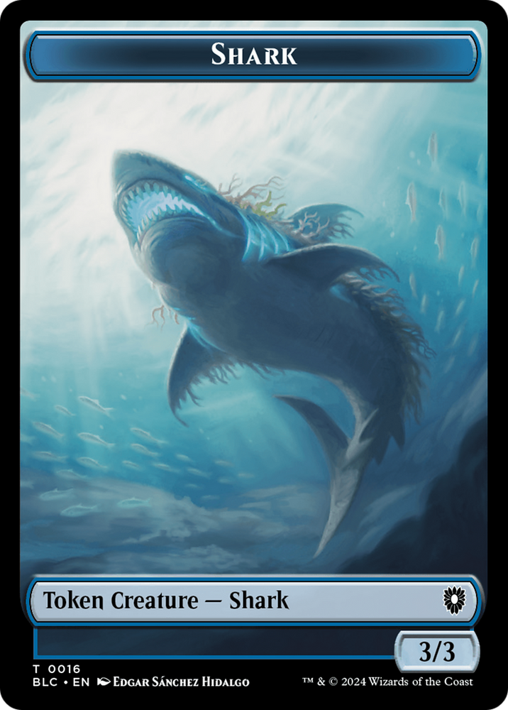 Elemental // Shark Double-Sided Token [Bloomburrow Commander Tokens] Magic: The Gathering