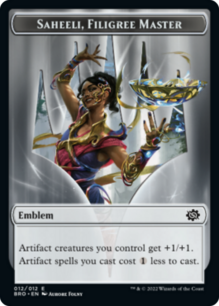 Saheeli, Filigree Master Emblem [The Brothers' War Tokens] Magic: The Gathering