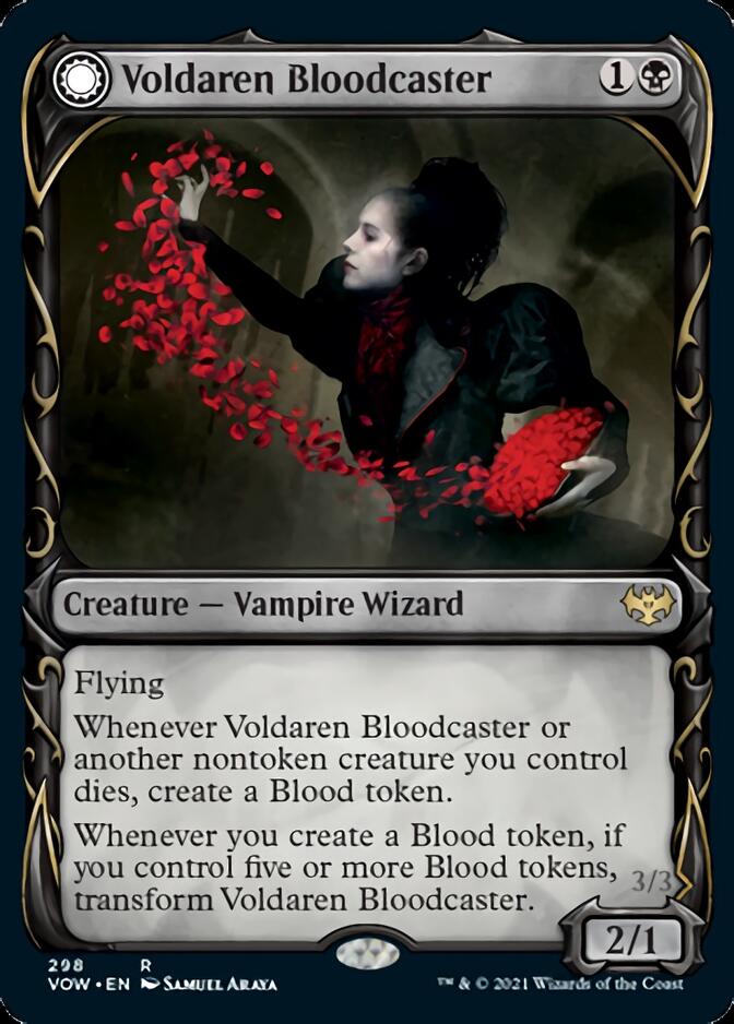 Voldaren Bloodcaster // Bloodbat Summoner (Showcase Fang Frame) [Innistrad: Crimson Vow] Magic: The Gathering
