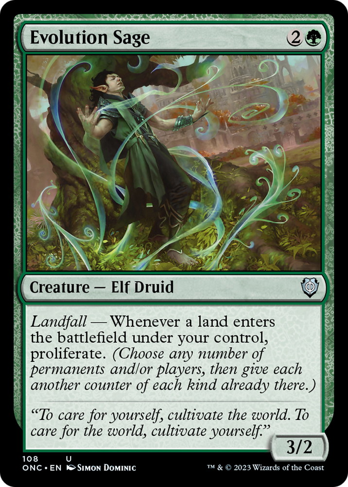Evolution Sage [Phyrexia: All Will Be One Commander] Magic: The Gathering