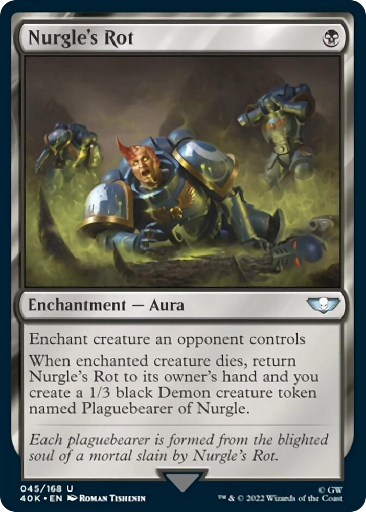 Nurgle's Rot (Surge Foil) [Warhammer 40,000] Magic: The Gathering
