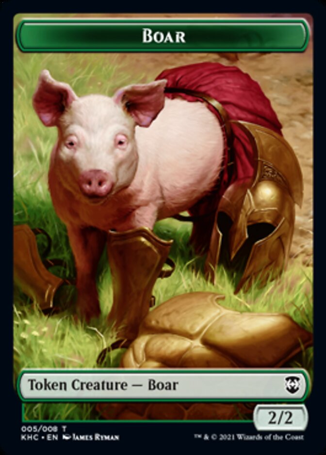 Boar Token [Kaldheim Commander Tokens] Magic: The Gathering