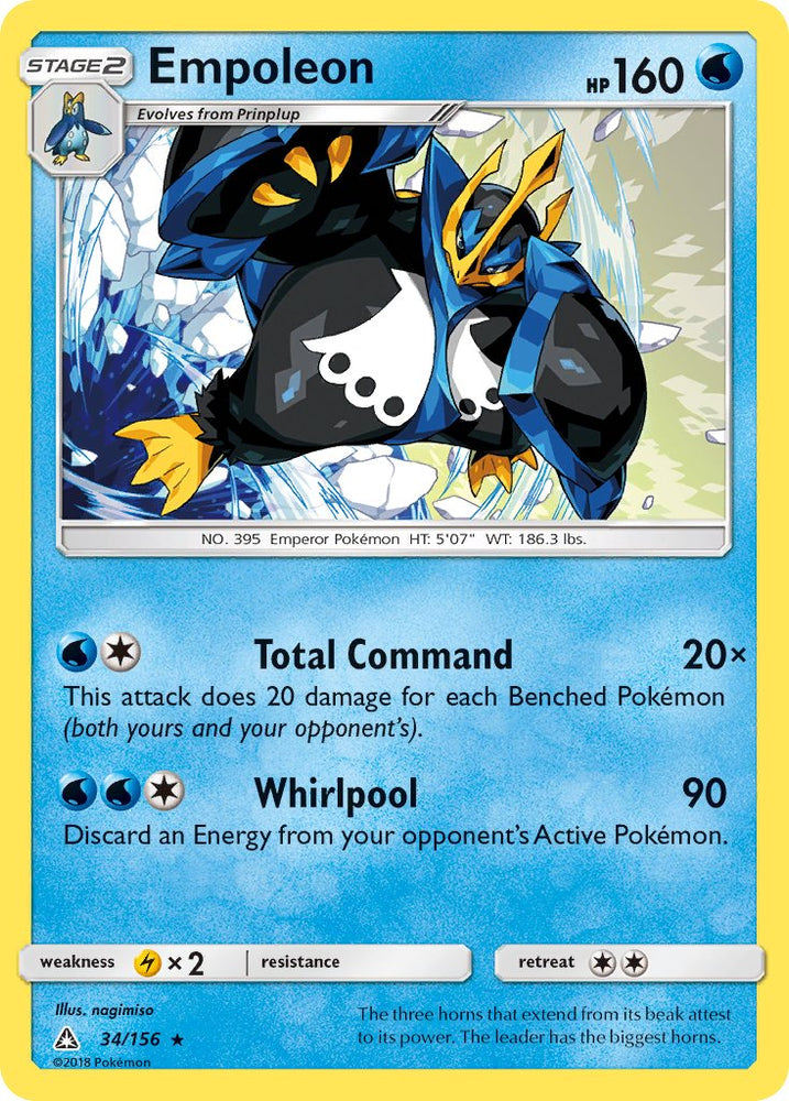 Empoleon (34/156) (Cracked Ice Holo) (Theme Deck Exclusive) [Sun & Moon: Ultra Prism] Pokémon