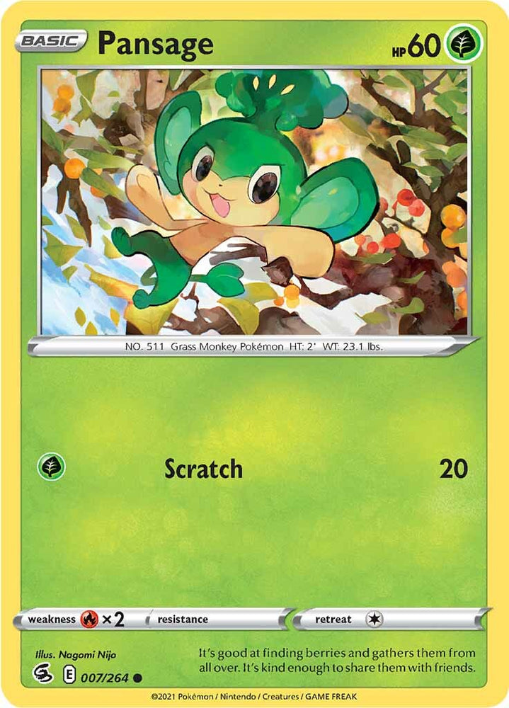 Pansage (007/264) [Sword & Shield: Fusion Strike] Pokémon