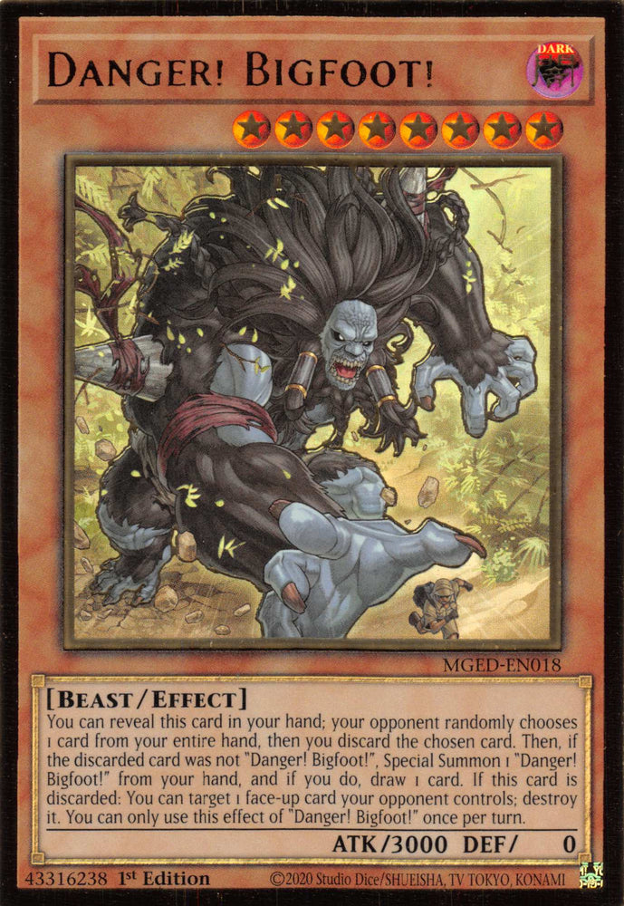 Danger! Bigfoot! [MGED-EN018] Gold Rare Yu-Gi-Oh!