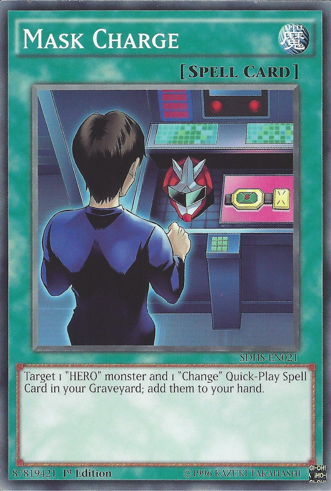 Mask Charge [SDHS-EN021] Common - Yugioh Cards For Your TCG Needs!