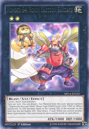 Number 64: Ronin Raccoon Sandayu [MP14-EN161] Rare Yu-Gi-Oh!