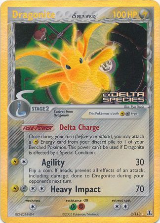 Dragonite (3/113) (Delta Species) (Stamped) [EX: Delta Species] Pokémon