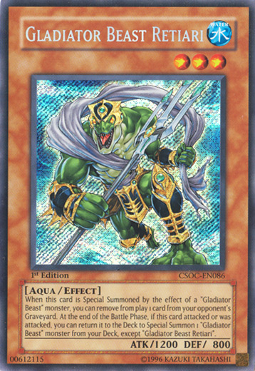 Gladiator Beast Retiari [CSOC-EN086] Secret Rare Yu-Gi-Oh!