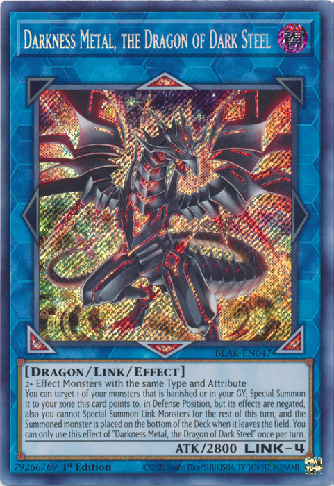 Darkness Metal, the Dragon of Dark Steel [BLAR-EN047] Secret Rare Yu-Gi-Oh!