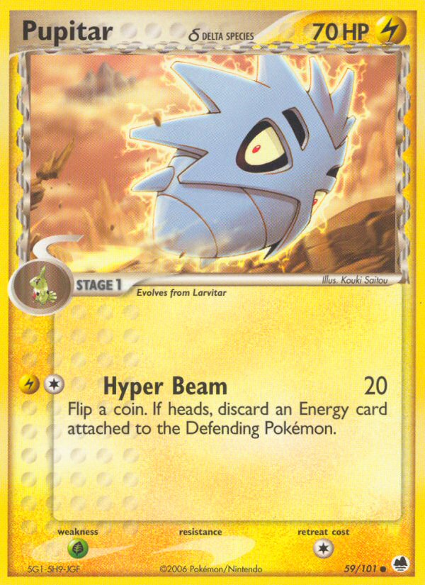 Pupitar (59/101) (Delta Species) [EX: Dragon Frontiers] Pokémon