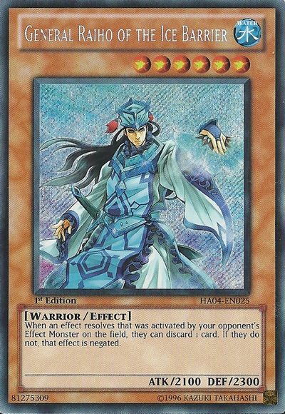 General Raiho of the Ice Barrier [HA04-EN025] Secret Rare Yu-Gi-Oh!