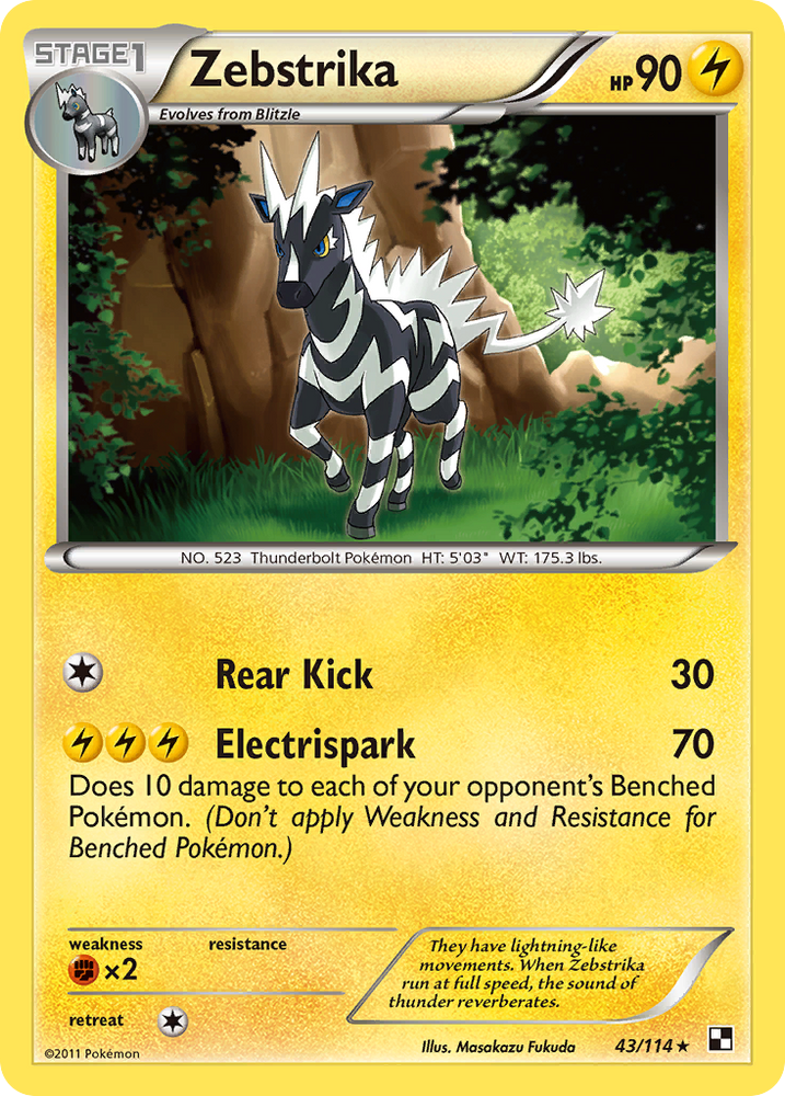 Zebstrika (43/114) [Black & White: Base Set] Pokémon